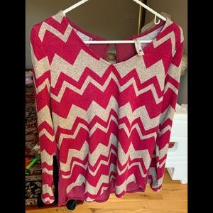 Pink owl boutique long sleeved blouse (m)
